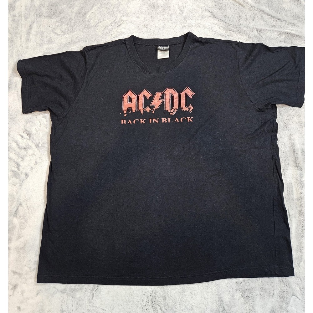 Y2K 2006 AC/DC Rockware Back In Black Band T-Shirt Men's Size XXL